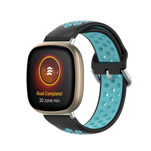Sportarmbånd Fitbit Versa 3/Sense Sort/Cyan