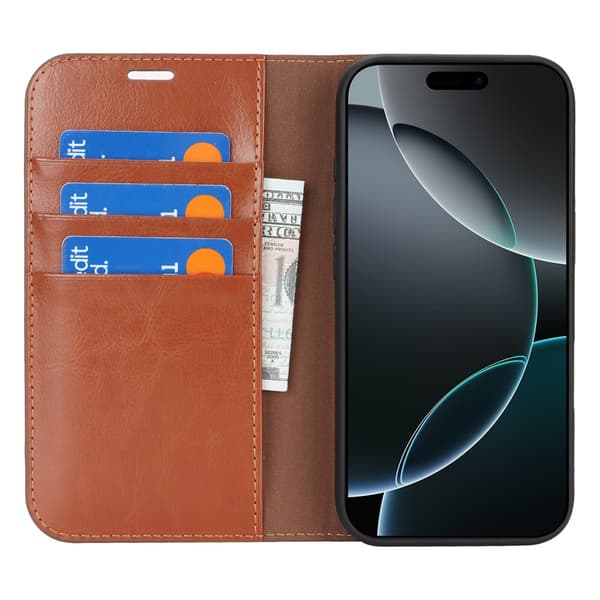 Mobilfodral iPhone 17 Äkta Läder Brun