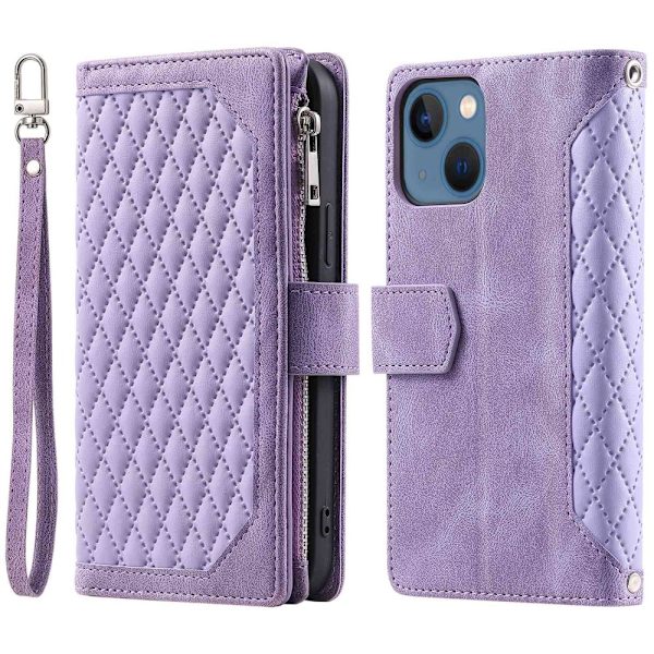 iPhone 14 Lompakko Kotelo Pehmustettu Violetti