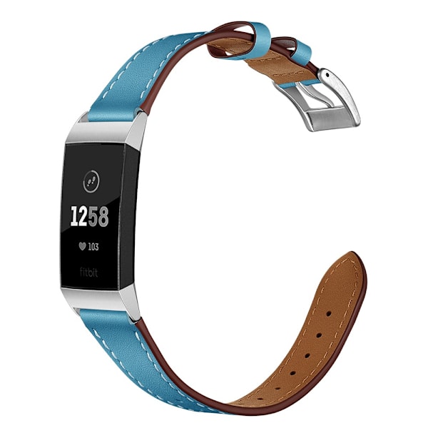 Aito nahkaranneke Fitbit Charge 3/4 Sininen