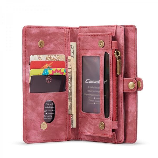 CaseMe Multi-Slot 2 i 1 Plånboksfodral iPhone 13 Mini Röd
