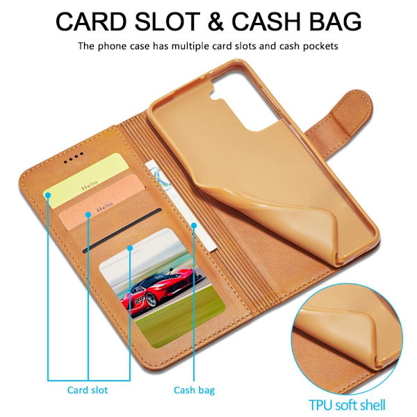 LC.IMEEKE Pungetui Samsung Galaxy S22 Cognac