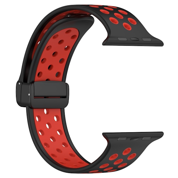 Silikonarmband Sport Apple Watch Series 10 42mm Svart/Röd