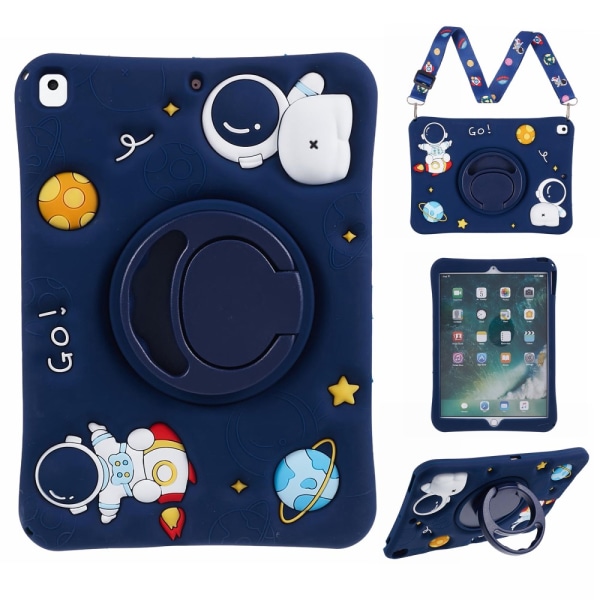 iPad 10.2 9. generation (2021) Etui Astronaut Med Stativ Blå