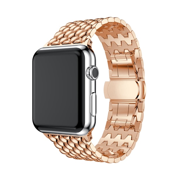 Metallarmband i Fjärilspänne Apple Watch Series 10 46mm Roséguld