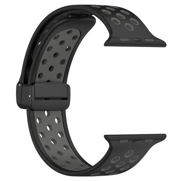 Silikonearmbånd Sport Apple Watch Series 11 42mm Sort/Grå