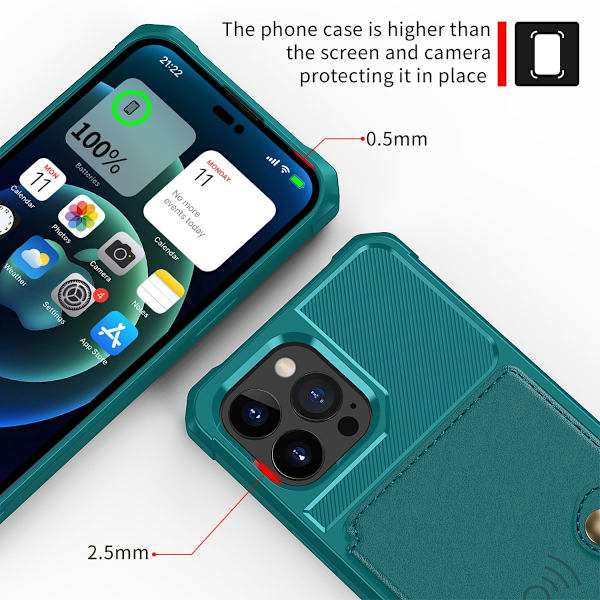 Multi-Slot Skal iPhone 14 Pro Max Grøn