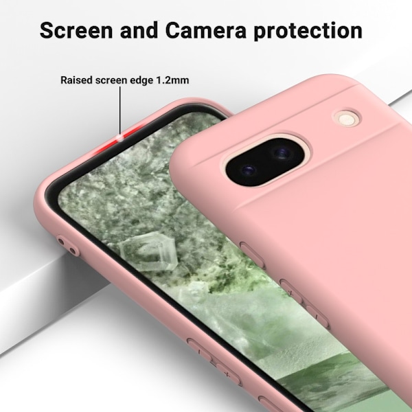 Silikoni Google Pixel 8a -kuori, vaaleanpunainen