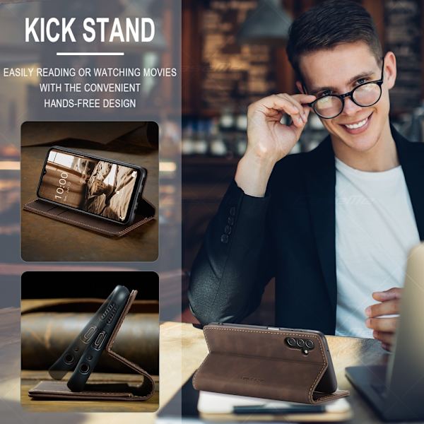 CaseMe Slim Plånboksfodral Samsung Galaxy A34 Brun