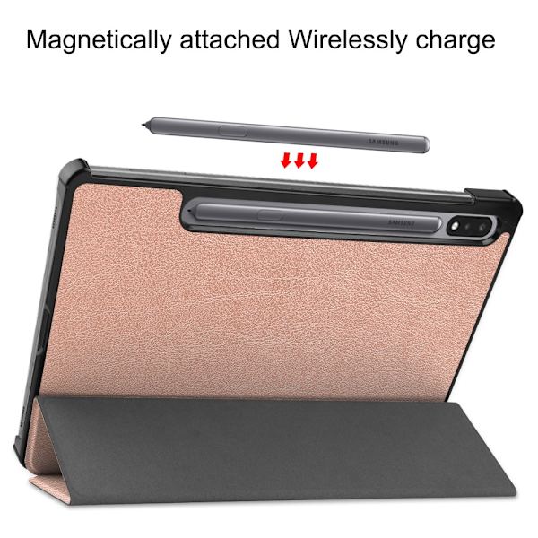 Samsung Galaxy Tab S7/S8 Kotelo Tri-fold Ruusukulta