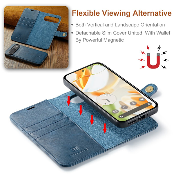 DG.MING 2-in-1 Magnet Wallet Google Pixel 9 Blue