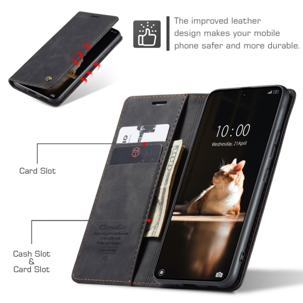 CaseMe Slim Lompakkokotelo Xiaomi 13 Pro Musta