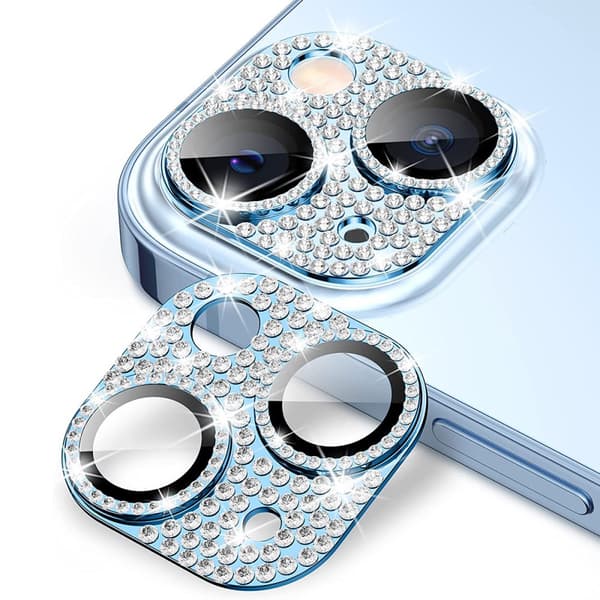 Hat Prince Glitter Kamerabeskyttelse Aluminium iPhone 15/iPhone 15 Plu