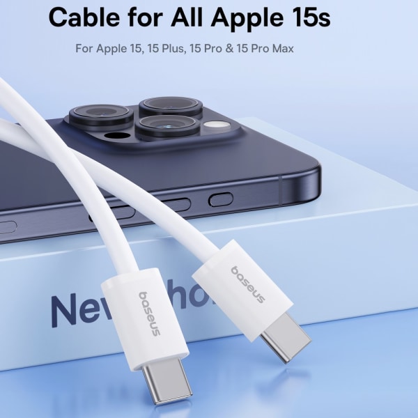 Baseus Superior 30W Lång USB-kabel USB-C - USB-C 2m Vit