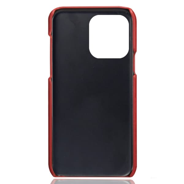 Nahkakuori korttipaikoilla iPhone 14 Pro Max Punainen