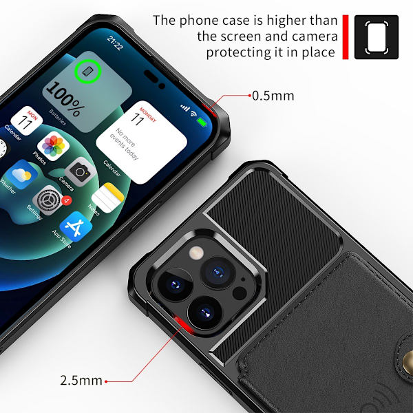 Multi-Slot Skal iPhone 14 Pro Max Sort