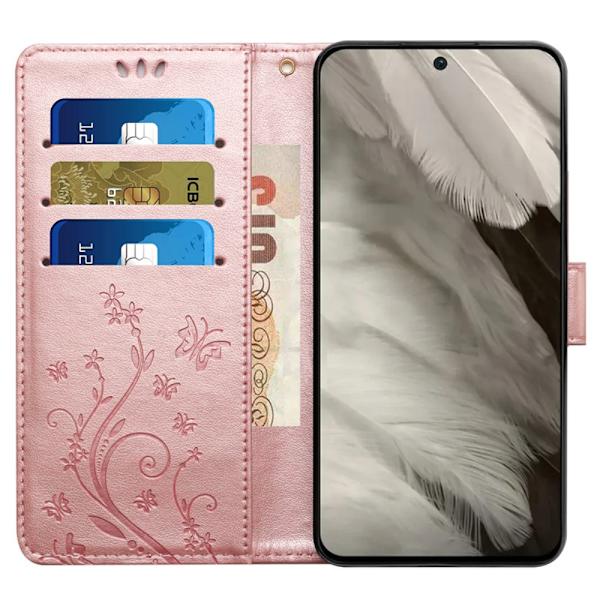Læderetui Sommerfugle Google Pixel 8 Rosa