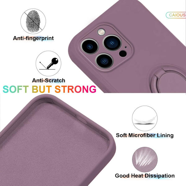 iPhone 16 Pro -kuori rengaspidikkeellä, lila