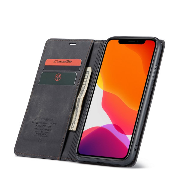 CaseMe Retro Pungetui iPhone 11 Sort