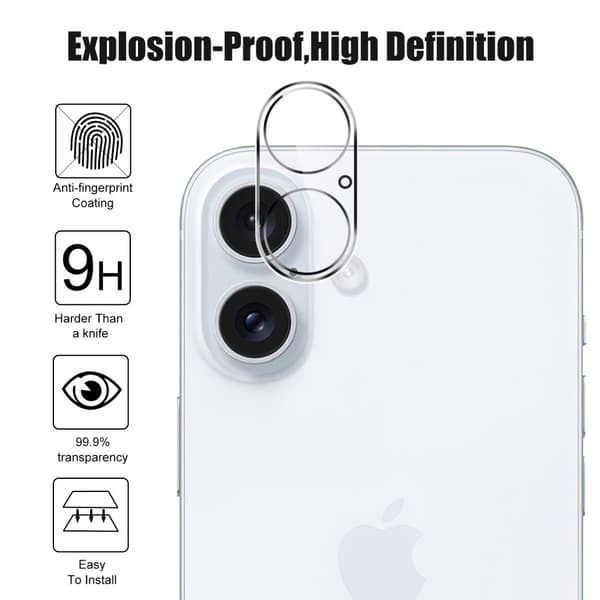 Hærdet Glas Skærmbeskyttelse & Linsebeskyttelse iPhone 16