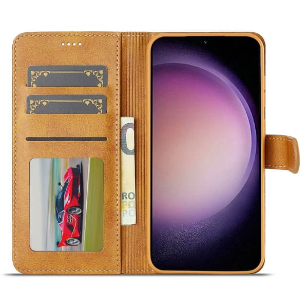 LC.IMEEKE Lompakkokotelo Samsung Galaxy S25 Plus Cognac