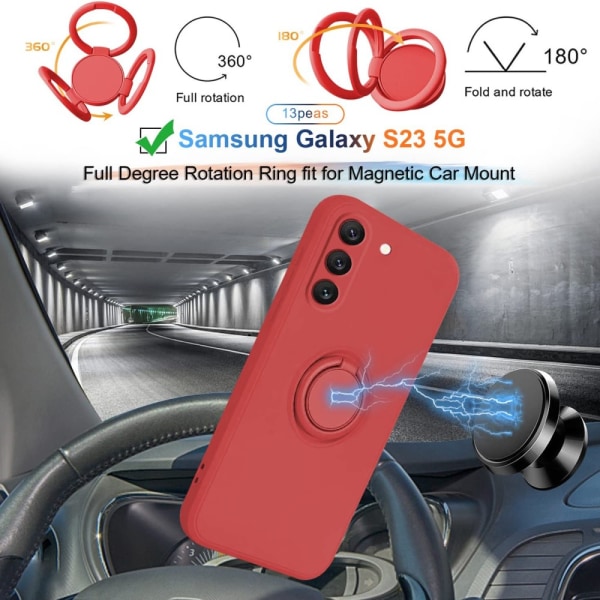 Samsung Galaxy S23 Cover Med Ring Holder Rød