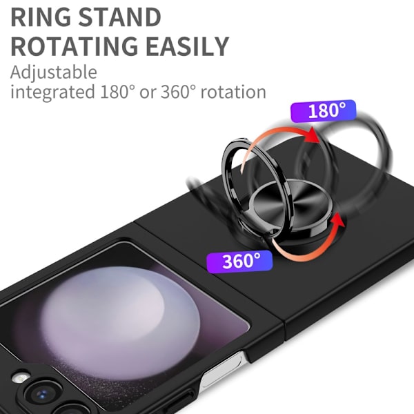 Samsung Galaxy Z Flip 6 Cover med Magnetisk Ringholder Sort