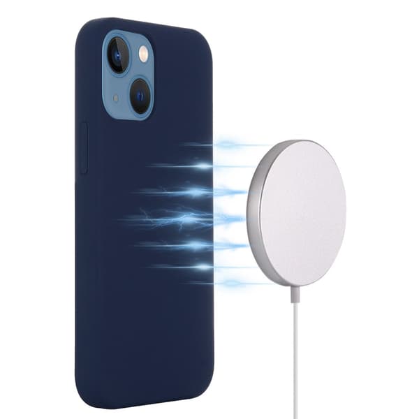 MagSafe-silikonikuori iPhone 14 Plus - tummansininen
