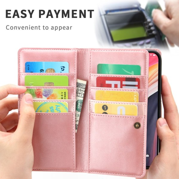 Plånboksfodral Läder Multi-Slot iPhone 12 Pro Max Rose Guld