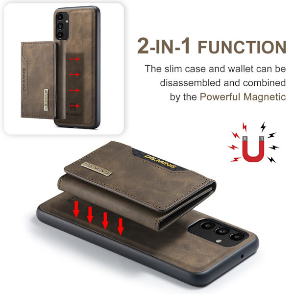 DG.MING 2 in 1 Magnetic Card Slot Case Samsung Galaxy A13 Brown