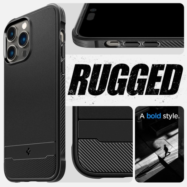 Spigen iPhone 14 Pro Max -kotelo Rugged Armor Mag Black