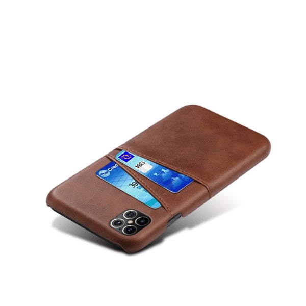 Nahkakotelo korttilokerolla iPhone 12 Pro Max Brown