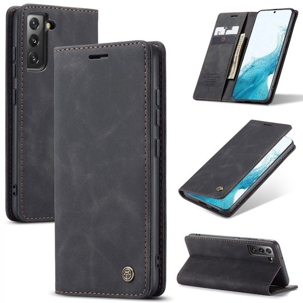 CaseMe Slim Lompakkokotelo Samsung Galaxy S22 Plus Musta