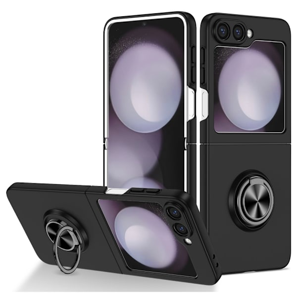 Samsung Galaxy Z Flip 6 Cover med Magnetisk Ringholder Sort
