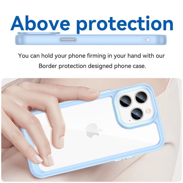 Hybrid Edge Skal iPhone 14 Pro Ljusblå