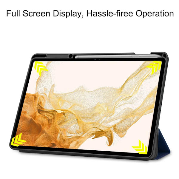 Fodral Tri-Fold Galaxy Tab S7 Plus/S8 Plus 12.4 Med S Pen-hållar