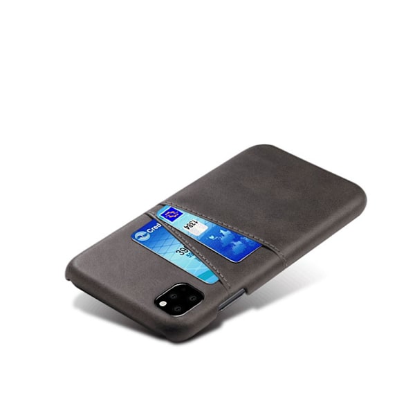 Lædercover med kortholder til iPhone 11 Sort