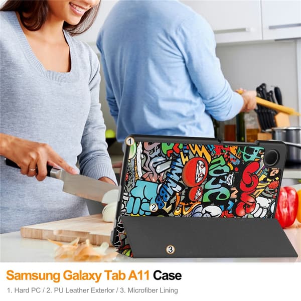 Samsung Galaxy Tab A11 Fodral Tri-fold Graffiti