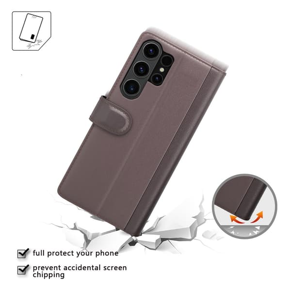 Ægte lædercover Samsung Galaxy S24 Ultra Brun