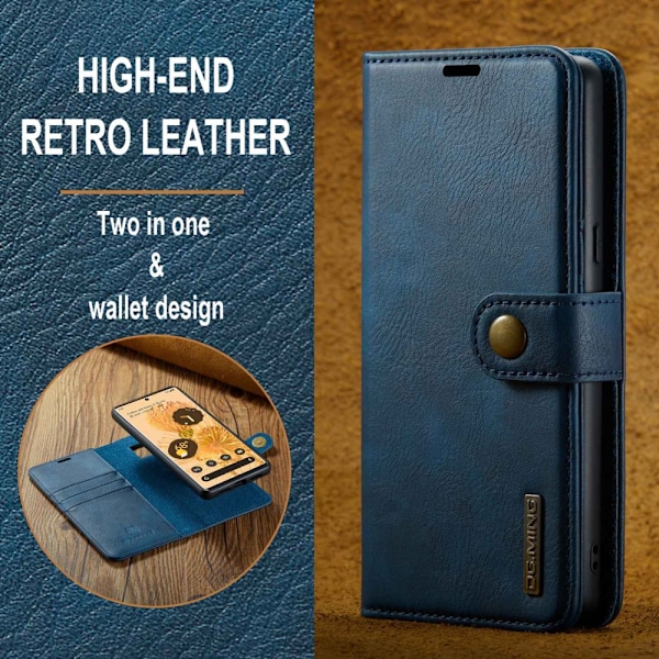 DG.MING 2-in-1 Magnet Wallet Google Pixel 7 Pro Blue