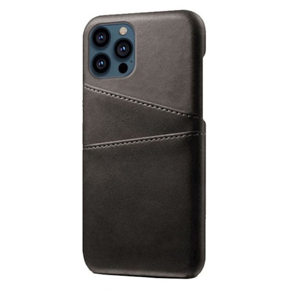 Læderskal med kortholder iPhone 13 Pro Sort