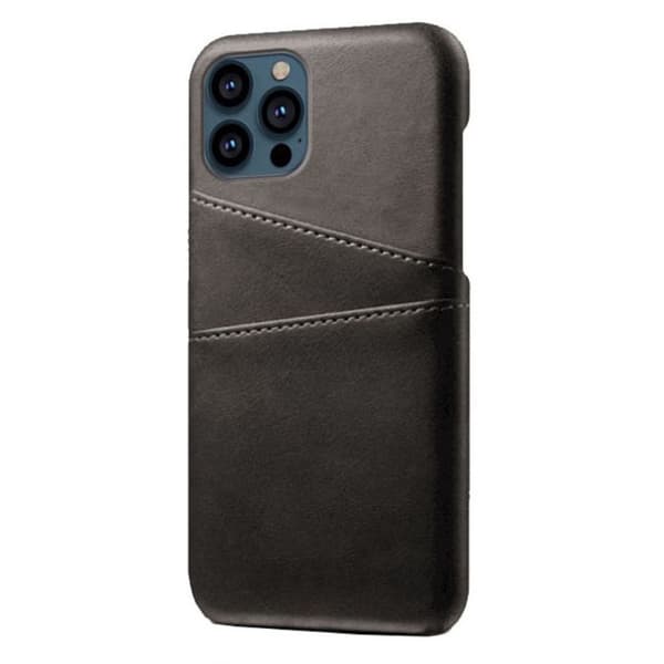 Nahkainen korttikotelo iPhone 13 Prolle, musta