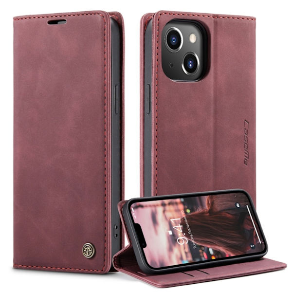 CaseMe Slim Pungetui iPhone 14 Plus Rød