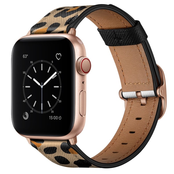 Læderrem Apple Watch 45mm Series 9 Leopard