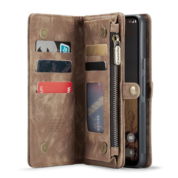 CaseMe Multi-Slot 2 i 1 Pungetui Google Pixel 9 Pro XL Brun