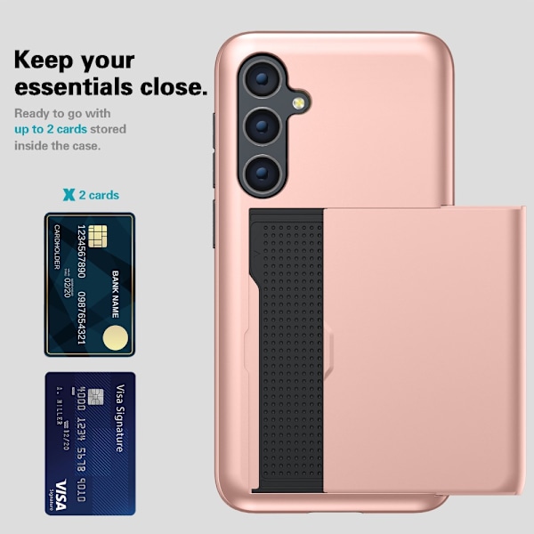Samsung Galaxy S25 Plus Kotelo Korttitaskulla Roségold