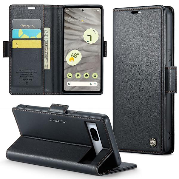 CaseMe Slim Pungetui RFID-beskyttelse Google Pixel 7a Sort