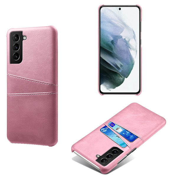 Nahkainen korttikotelo Samsung Galaxy S22 Plus - Vaaleanpunainen
