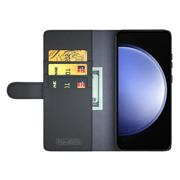 Ægte læderetui Samsung Galaxy S23 FE Sort