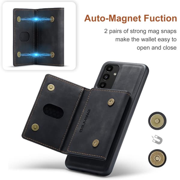 DG.MING 2 i 1 Magnetisk kortholder etui Samsung Galaxy A13 Sort
